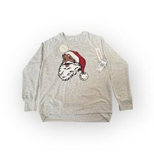 Workshop Republic Clothing Santa Claus Sequin Christmas Sweatshirt NWT Women’s S